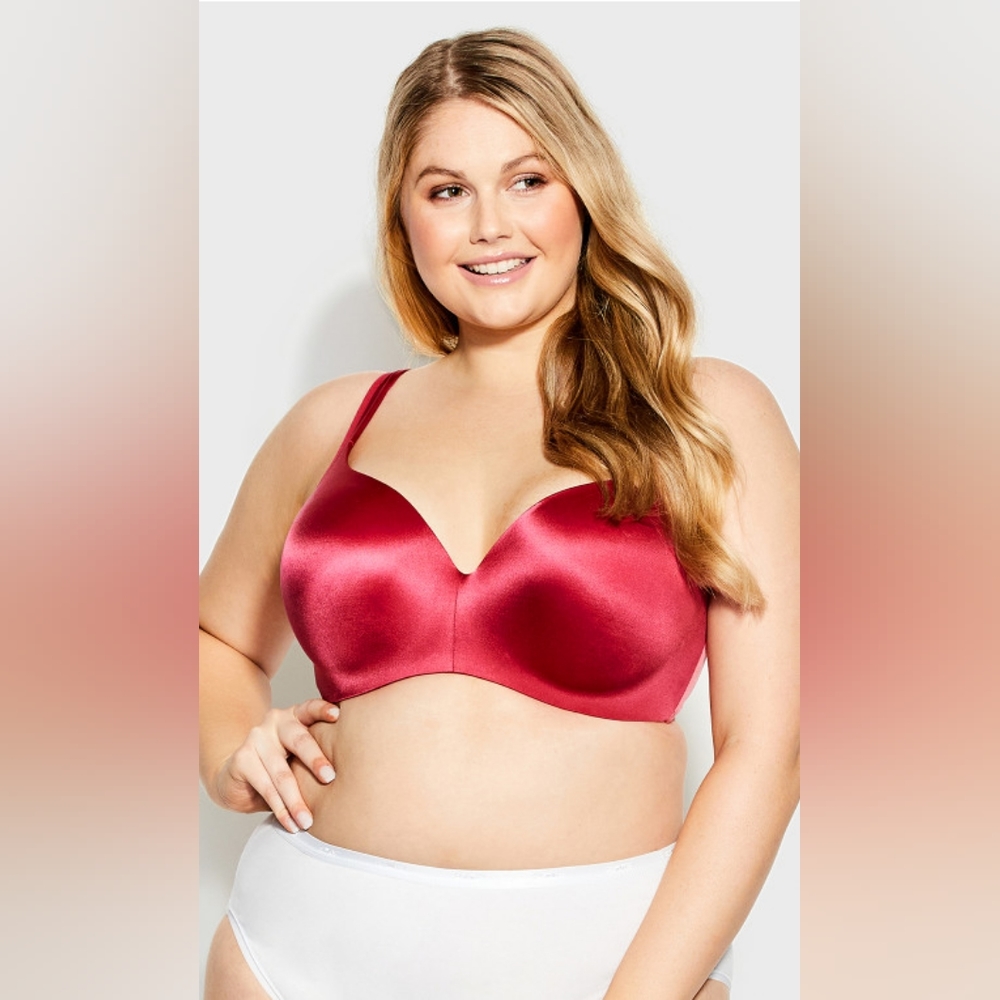 Avenue Body Lace Detail Underwire Bra in Red Bud Plus Size 40G NWT
